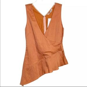 NWT Derek Lam 10 Crosby Assymetrical Sleeveless Wrap Top size Small